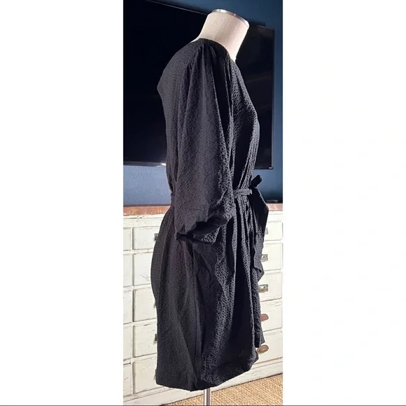 Anthropologie Francesca Balloon Sleeve Black Short Romper - Picture 6 of 11